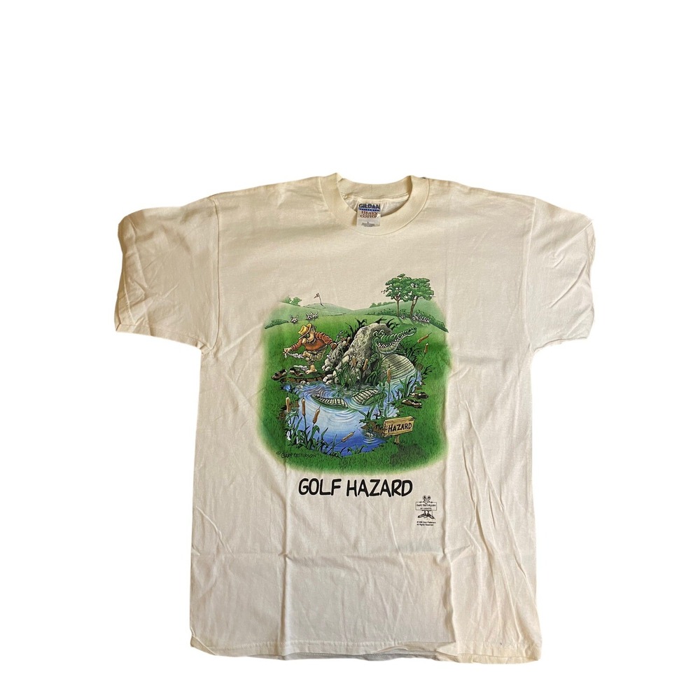Vintage Gary Patterson Golf Hazard By LogoTel 1998 T-Shirt White Old New Stock